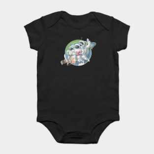 Astronauts hanging out in space. Baby Bodysuit